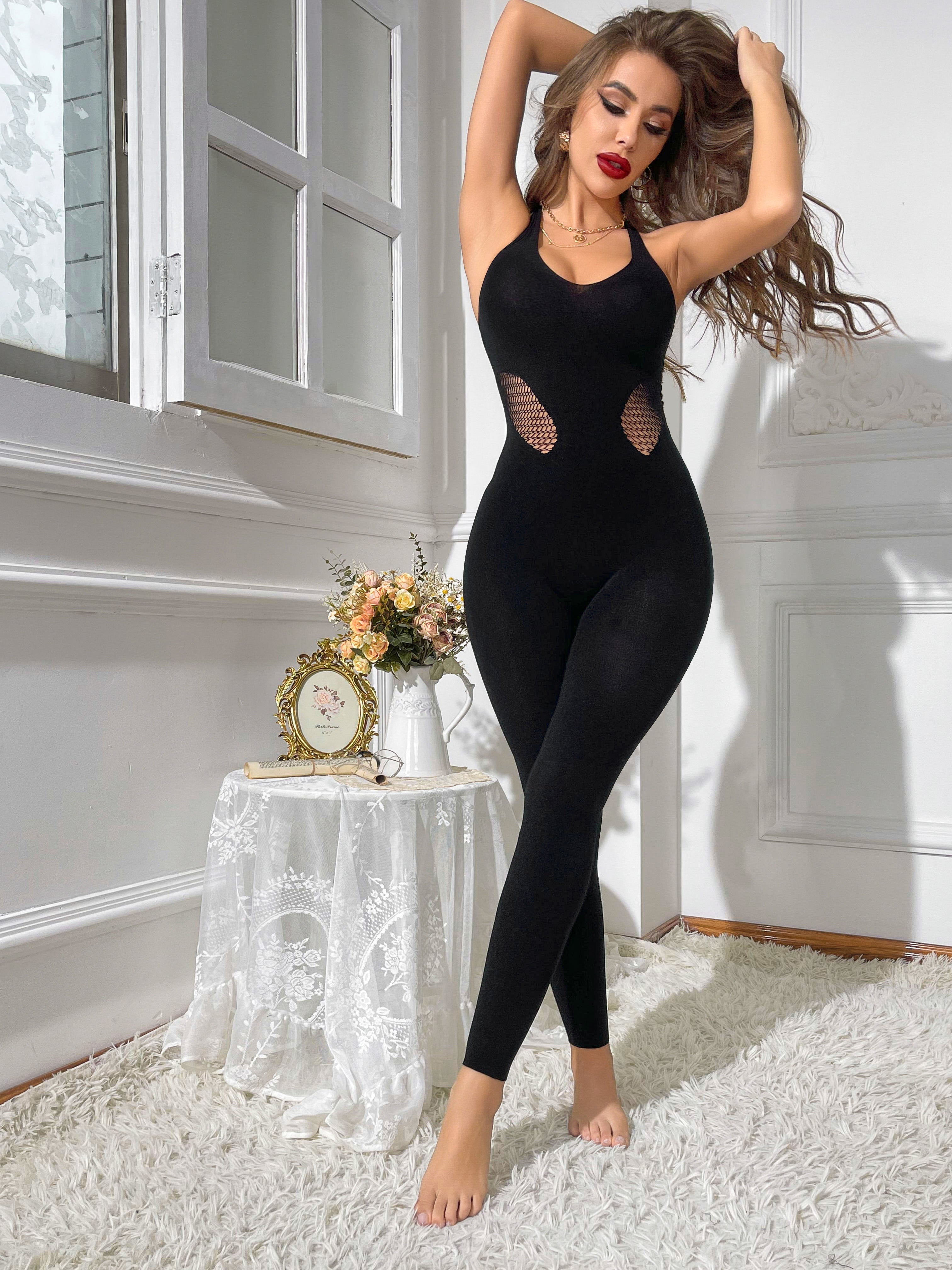 Bodystocking mit Cut-Out-Details | Schwarz